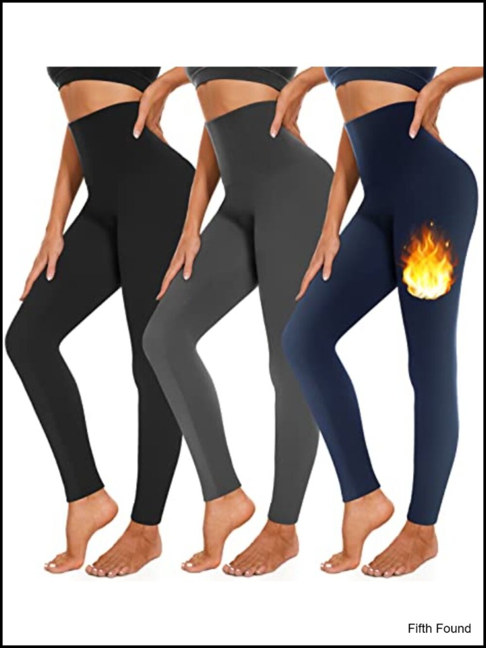 Fleece Lined Leggings 3 Pack High Waisted Thermal Winter Thick